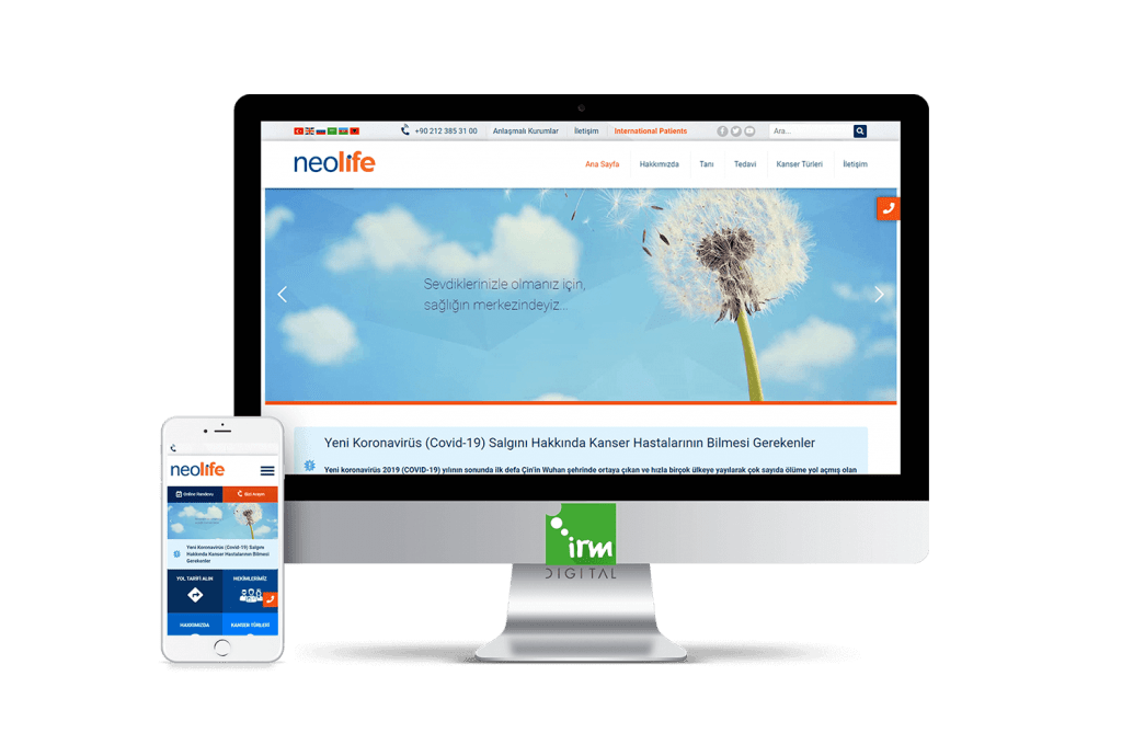 IRM Dijital projeler - Neolife web sitesi tasarımı