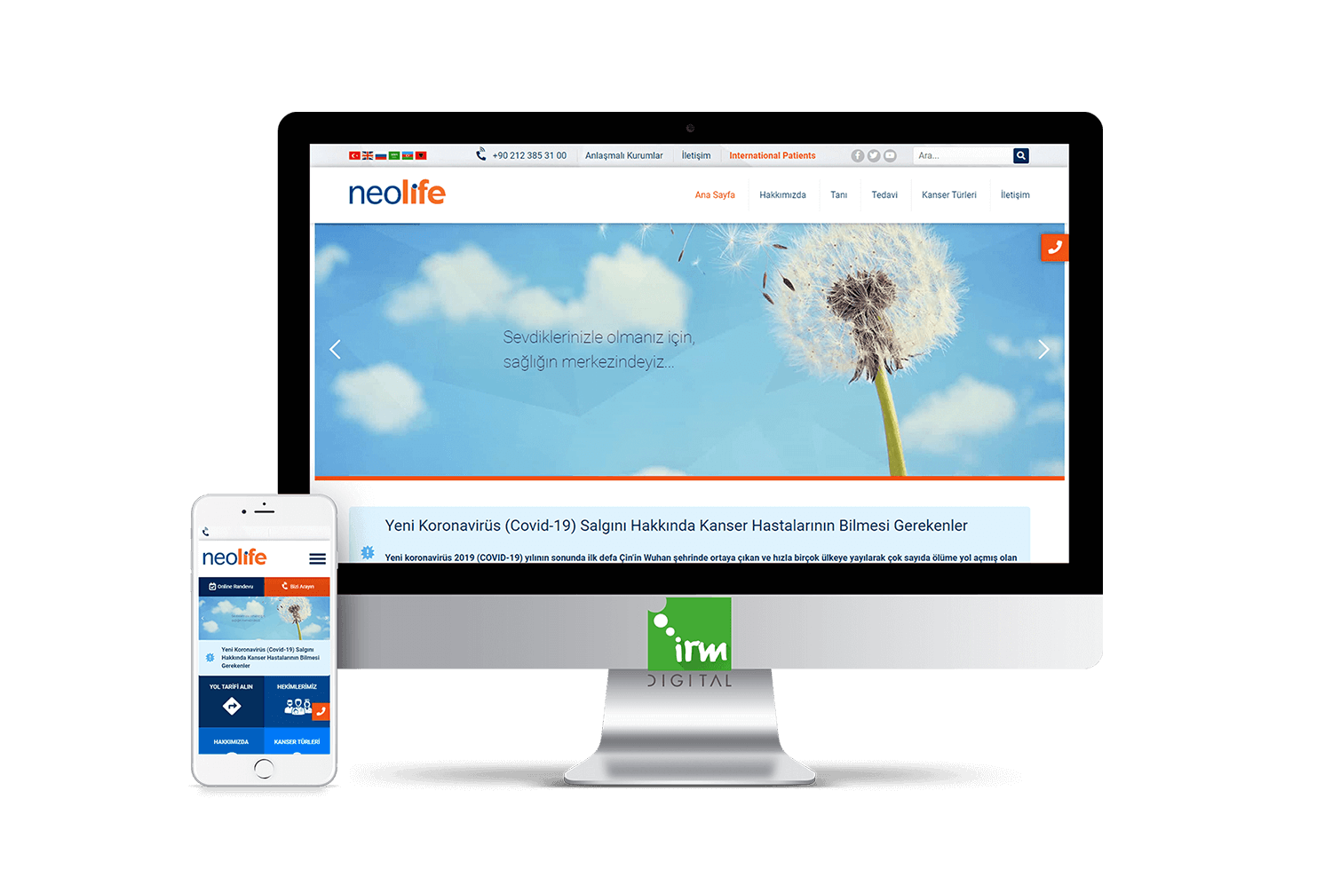 IRM Dijital projeler - Neolife web sitesi tasarımı